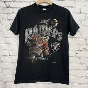 Vintage Los Angeles Raiders 1993 Taz Pirate Single Stitch Shirt Men Size‎ M Rare
